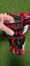 Load image into Gallery viewer, Lacrosse Gloves - &quot;BE THE BEST&quot; Maryland Flag - Black w/Red Accents - Large