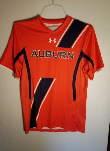 Auburn Orange Short Sleeve Jersey with Navy Diagonal