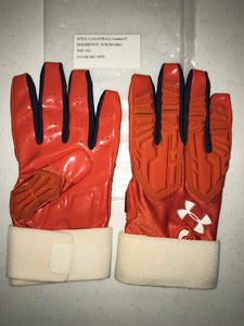 Under Armour Football Gloves Orange Sticky Grip