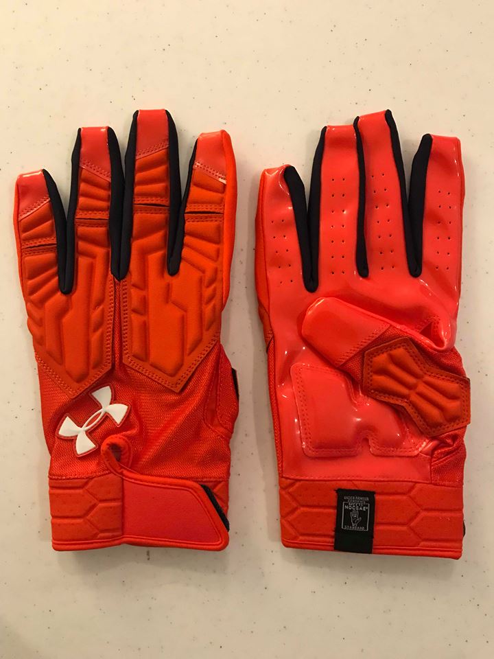 Orange under armour football gloves cheap