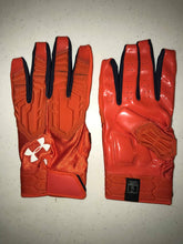 Load image into Gallery viewer, Under Armour Football Gloves Orange Sticky Grip