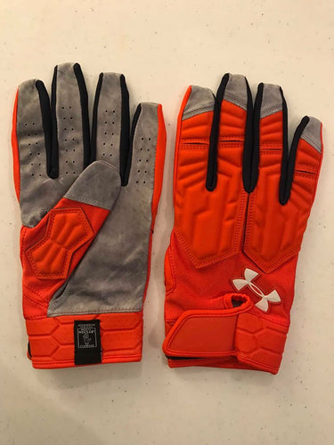 Under Armour Football Gloves Orange OL Grip