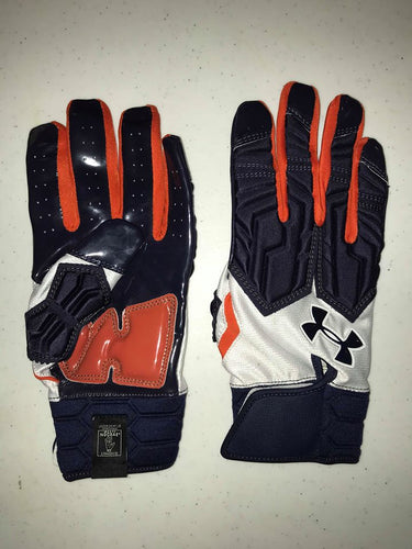 Under Armour Football Gloves Blue/White Sticky Grip