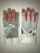 Load image into Gallery viewer, Under Armour Football Gloves White/Grey OL Grip