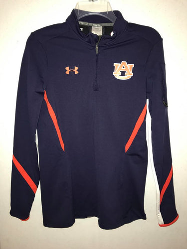 Women's Auburn Navy, Orange & White 1/4 Zip Jacket