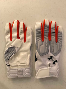 Under Armour Football Gloves White/Grey Sticky Grip