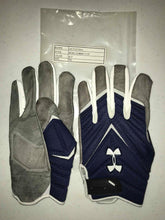 Load image into Gallery viewer, Under Armour Football Gloves Blue Padded OL Grip