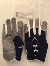Load image into Gallery viewer, Under Armour Football Gloves Blue Padded OL Grip