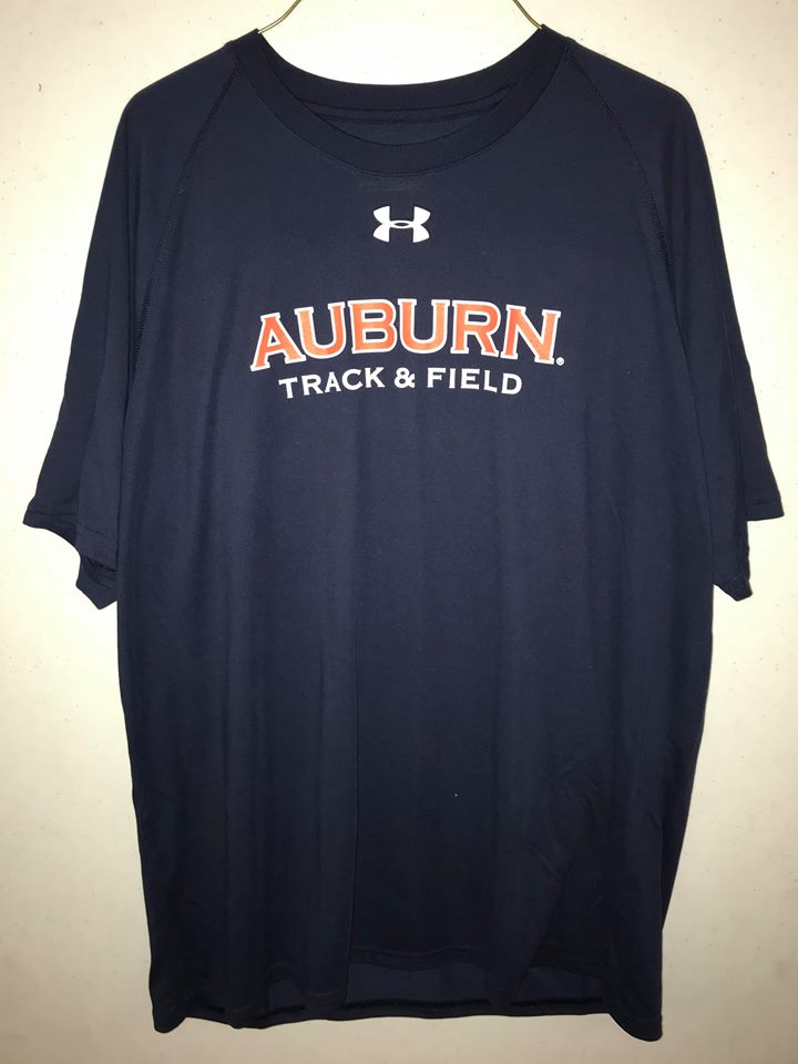 Men's Auburn Navy Track & Field Short Sleeve Compression