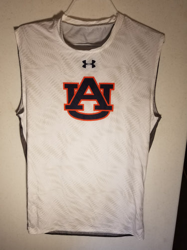 AU White Sleeveless with Grey Back Compression Wear