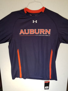"Auburn Undeniable" Navy Long Sleeve Performance Shirt with Piping
