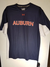 Load image into Gallery viewer, Navy &quot;AU&quot; with White Back Short Sleeve Performance Shirt