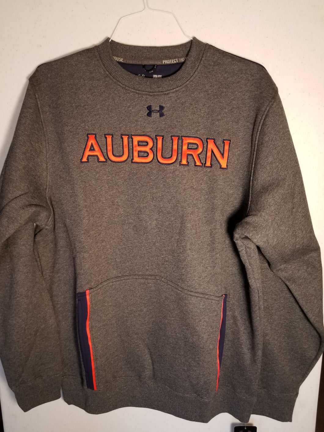 Auburn Charcoal Pullover Sweatshirt with Large Navy Insert