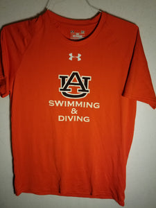 Auburn "Swimming & Diving" Orange Short Sleeve Performance Wear