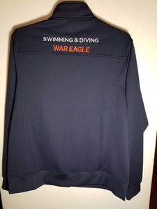 Auburn Navy Swimming & Diving Full Zip Jacket with Ribbon Stripe
