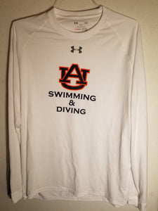Auburn White Swimming & Diving Long Sleeve Performance Wear