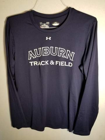 Men's Auburn Navy Track & Field Long Sleeve Performance Wear