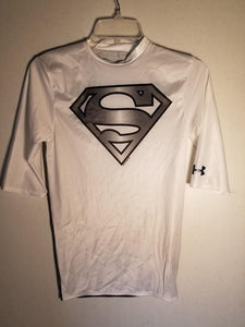 AU Short Sleeve White Superman Compression Wear