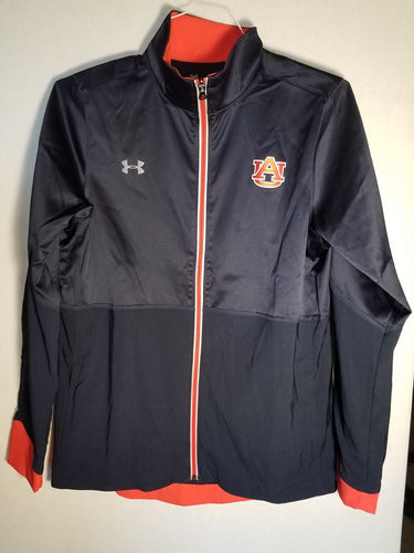 Auburn Women's Shiny Navy Sweatsuit with Orange Zipper