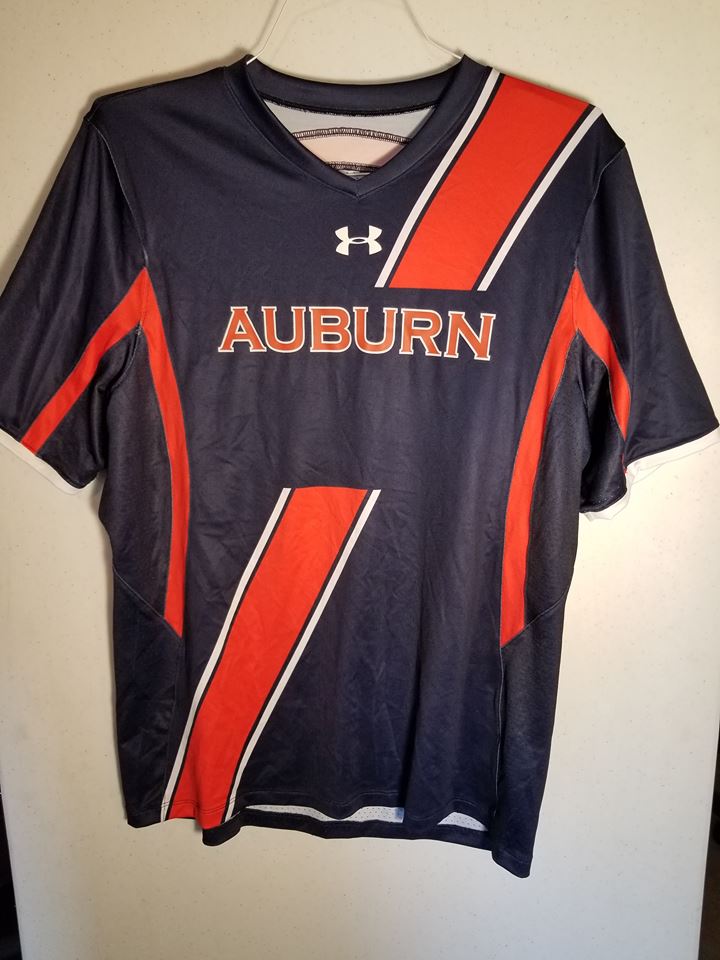 Auburn Navy Short Sleeve Jersey with Orange Diagonal