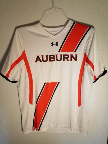 Auburn White Short Sleeve Jersey with Orange Diagonal