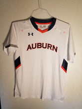 Load image into Gallery viewer, Auburn White Short Sleeve Jersey with Orange and Navy Inserts on the Side
